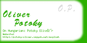 oliver potoky business card